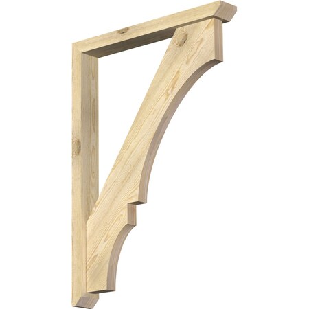 Ekena Millwork Balboa Slat Rough Sawn Bracket w/ Offset Brace, Douglas Fir, 4"W x 30"D x 42"H BKT0402X30X42BOA06RDF